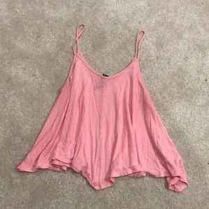 Franann baby pink crop top, spaghetti straps!